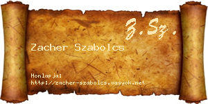 Zacher Szabolcs névjegykártya
